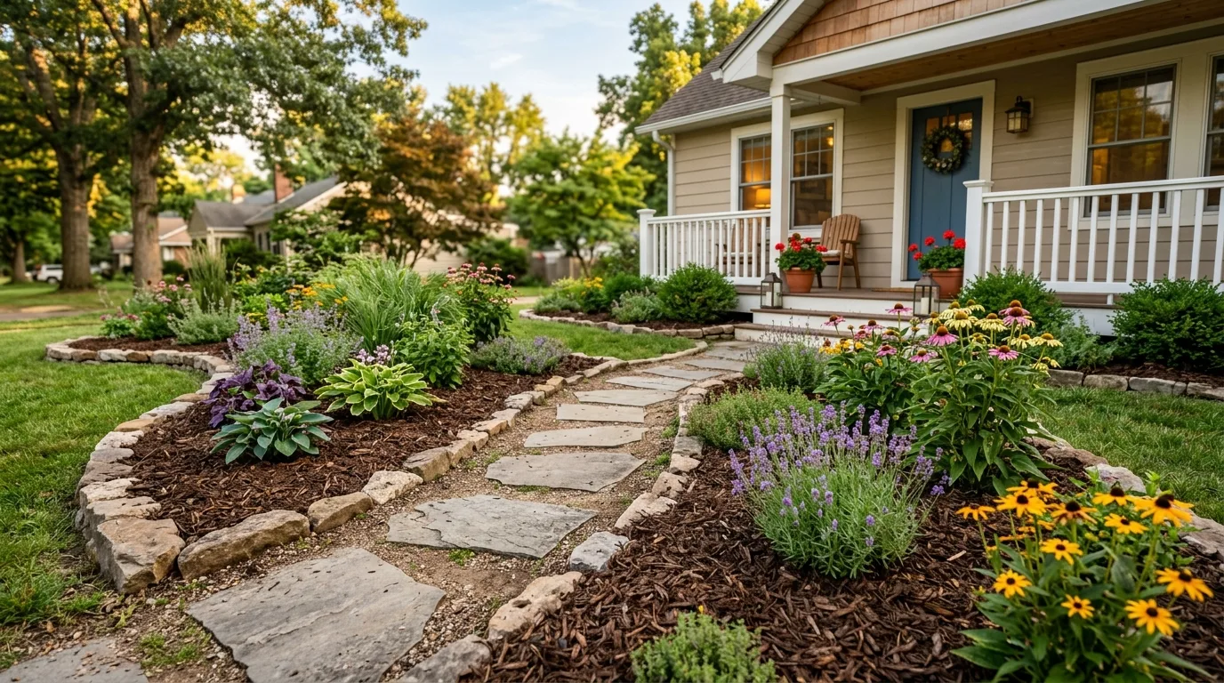 Defined Edging Along the Path